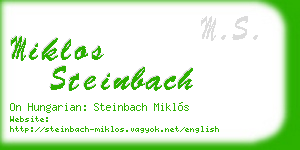 miklos steinbach business card